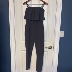 Gray strapless jumpsuits